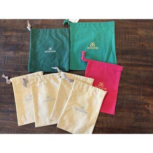 ARBONNE Drawstring Gift Bags Pouches Embroidered Lot